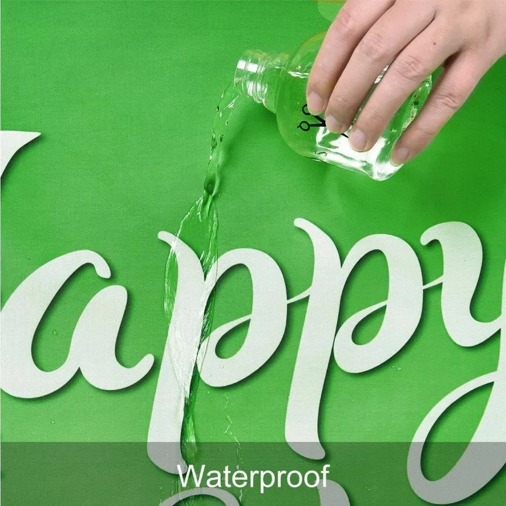 Happy St.Patrick's Day Shower Curtain With 12 Hooks, Clover Shower Curtain